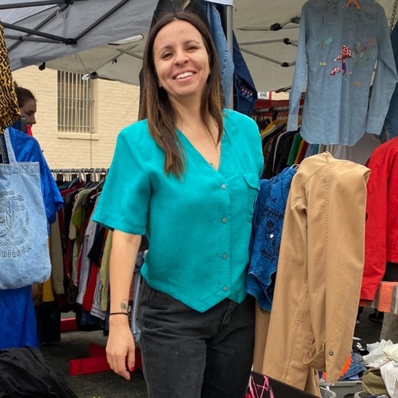 90s SILK cropped blouse - Picture 5 of 5